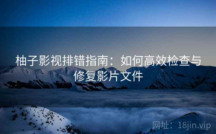 柚子影视排错指南:如何高效检查与修复影片文件 柚子影视排错指南:如何高效检查与修复影片文件